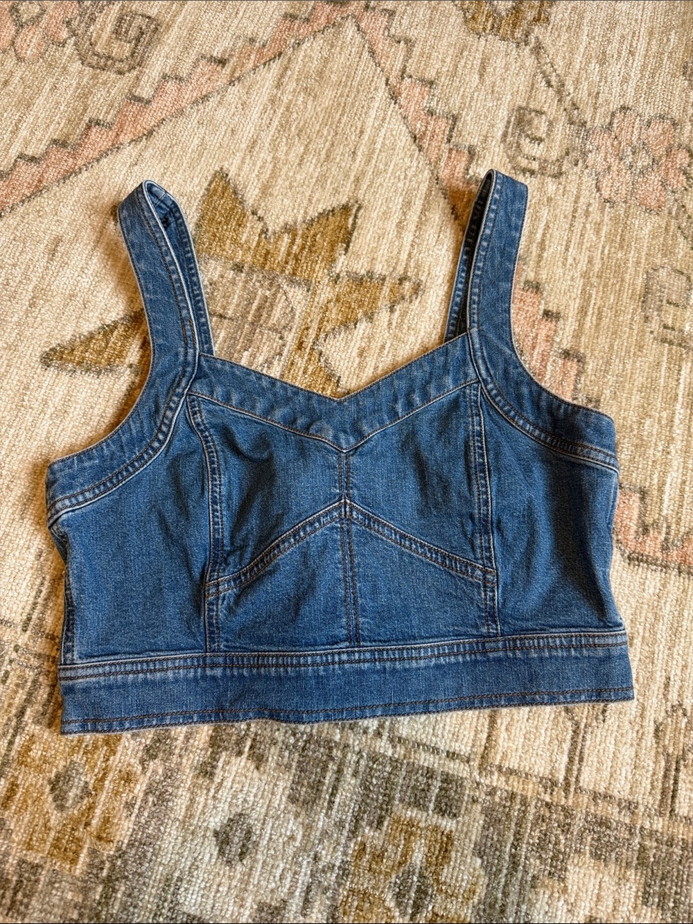 Madewell Denim Crop Tank Top - Blue